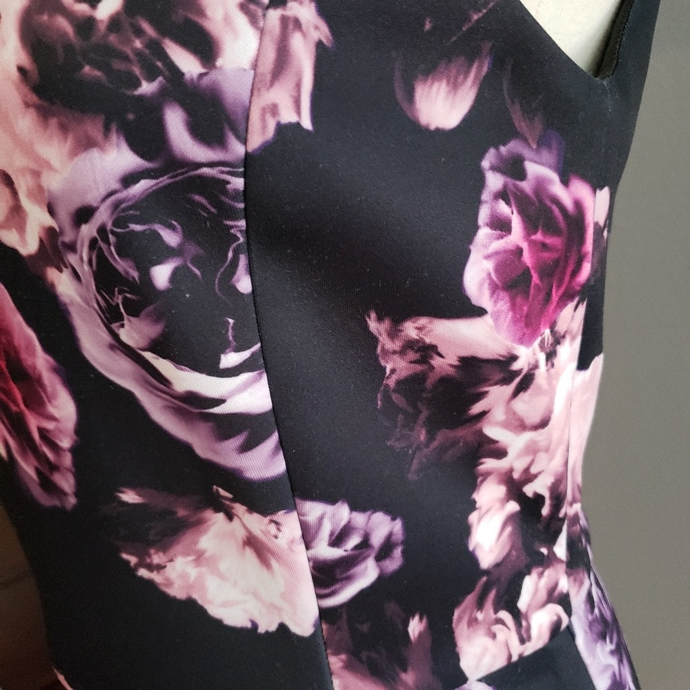 Asos Floral Swing Bateau Neck Midi Dress - Picture 7 of 8